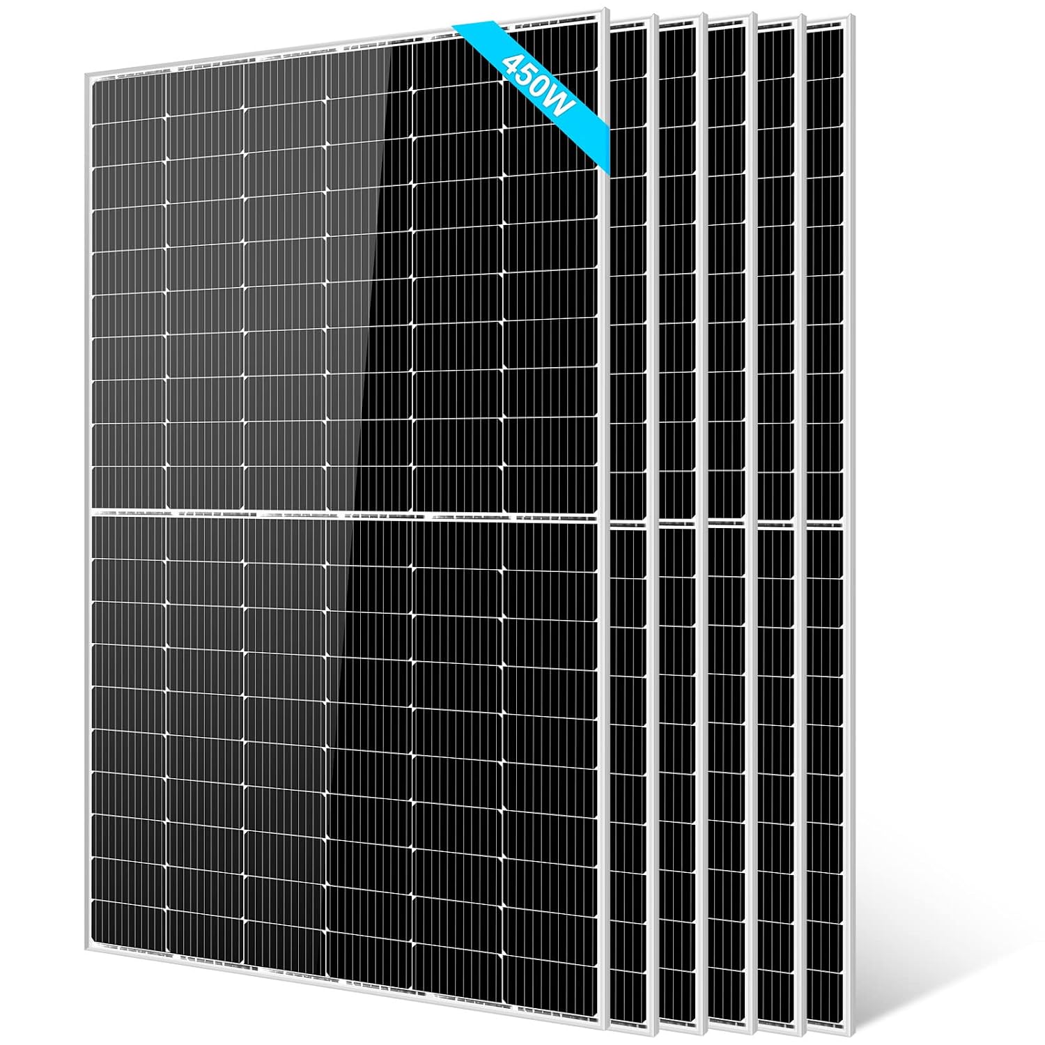 SUNGOLDPOWER UL61730 450W Solar Panel 6PCS,Monocrystalline,Class A Cell,Rigid,High Efficiency,Charging 12V/24V/48V Solar System,for Rooftop,Farm,On and Off Grid,CEC Listed(Total 2700W)