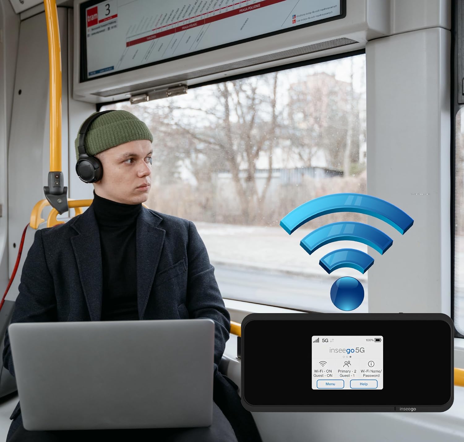 5G Mobile Portable WiFi, Verizon Wireless Jetpack Inseego MiFi M2100, Free VPN Mobile Hotspot for Travel, Unlocked Globally, Speed Up to 2,7 Gbps, Use 8 hrs, EVDO-LINK Bundle (Premium)