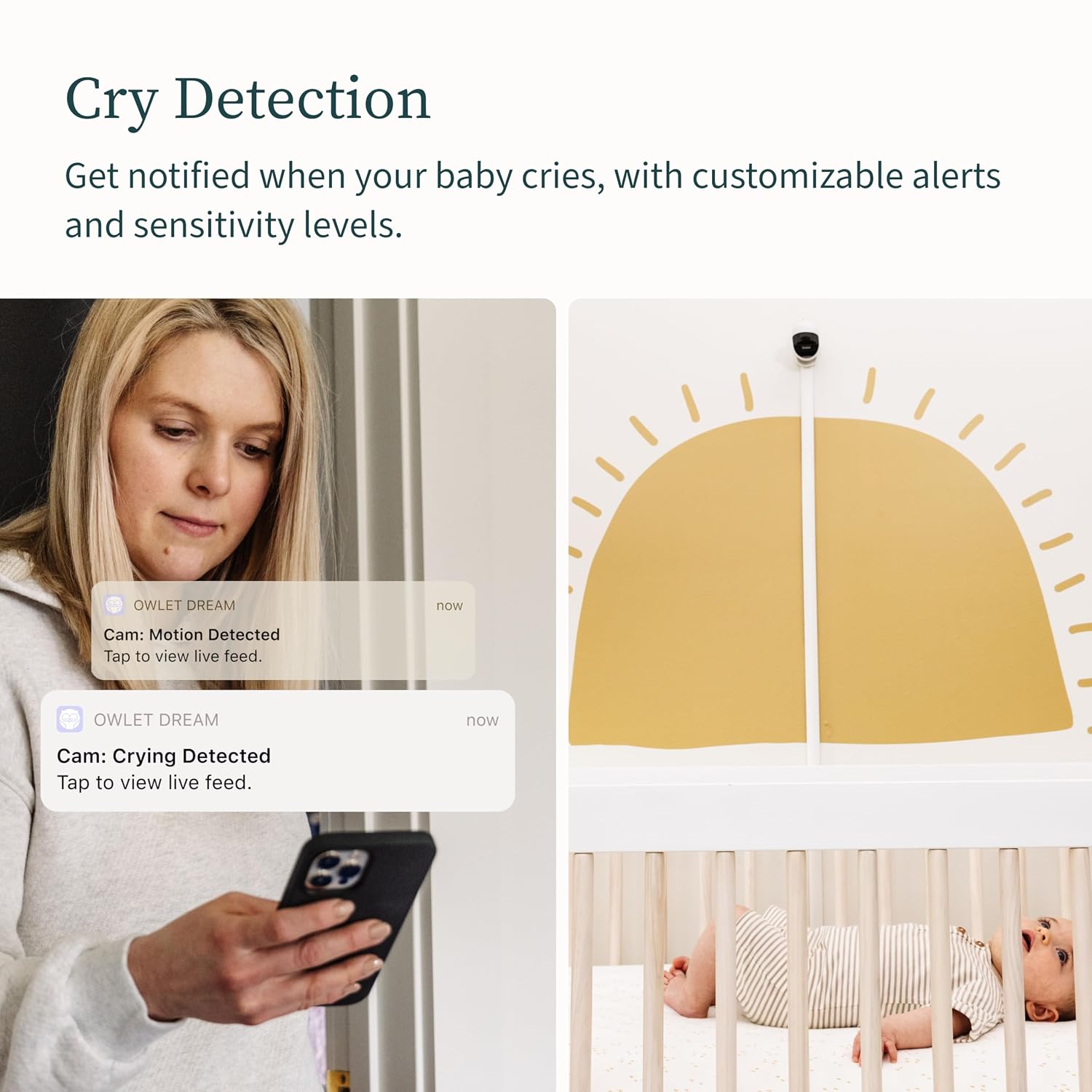 Owlet Cam 2 (Gen 2) Smart Baby Monitor – HD Video Camera with Night Vision, 4X Zoom & Wide-Angle View, Two-Way Talk, Sound & Motion Alerts, Temp & Humidity Sensor, Encrypted WiFi | White
