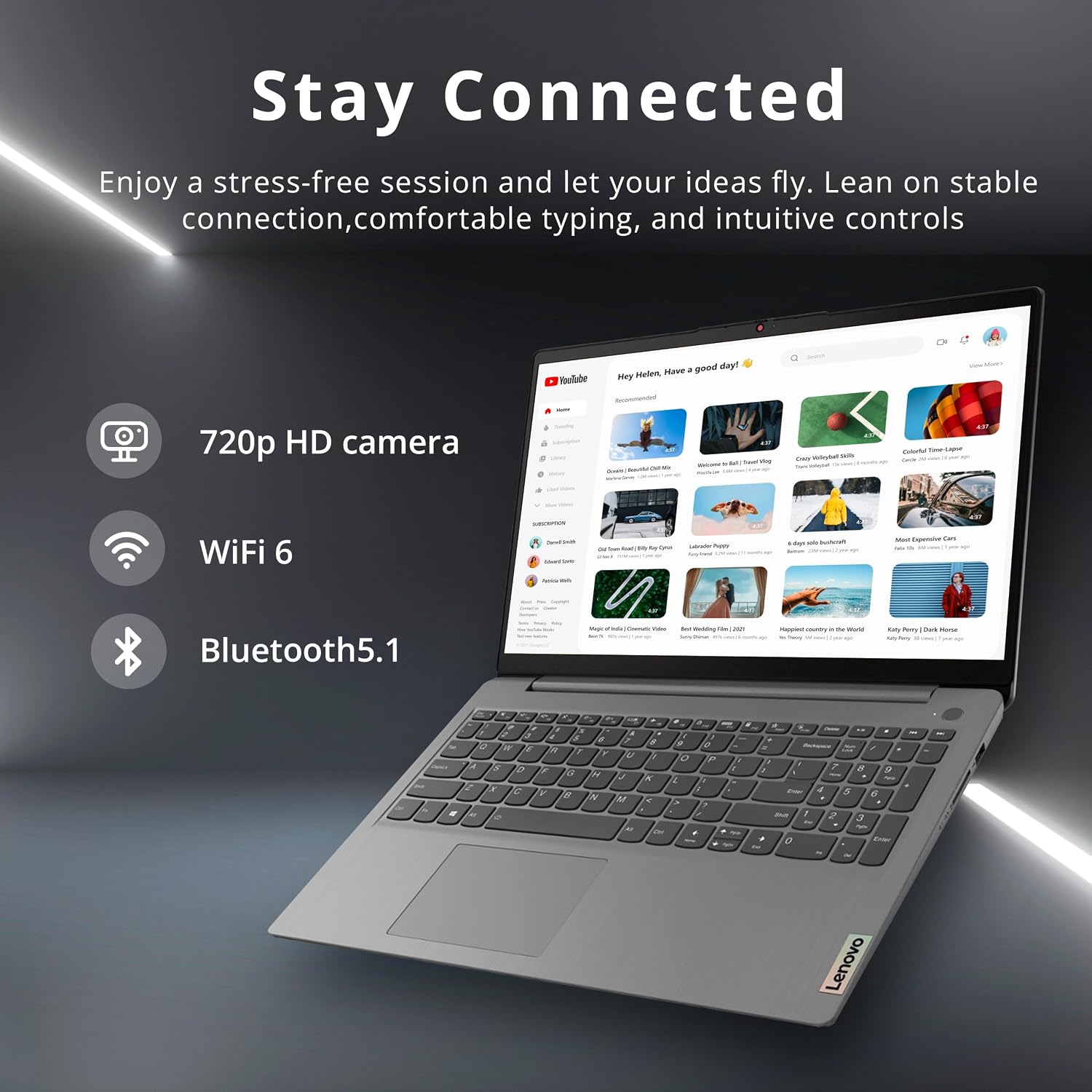 Lenovo Ideapad 3i 15.6' FHD Touch Laptop, Intel i3-1115G4, 8GB RAM, 256GB PCIe SSD, Intel UHD Graphics, Numeric Keypad, WiFi 6, 720P HD Camera, Windows 11 Home, Grey, 128GB Hotface USB Card