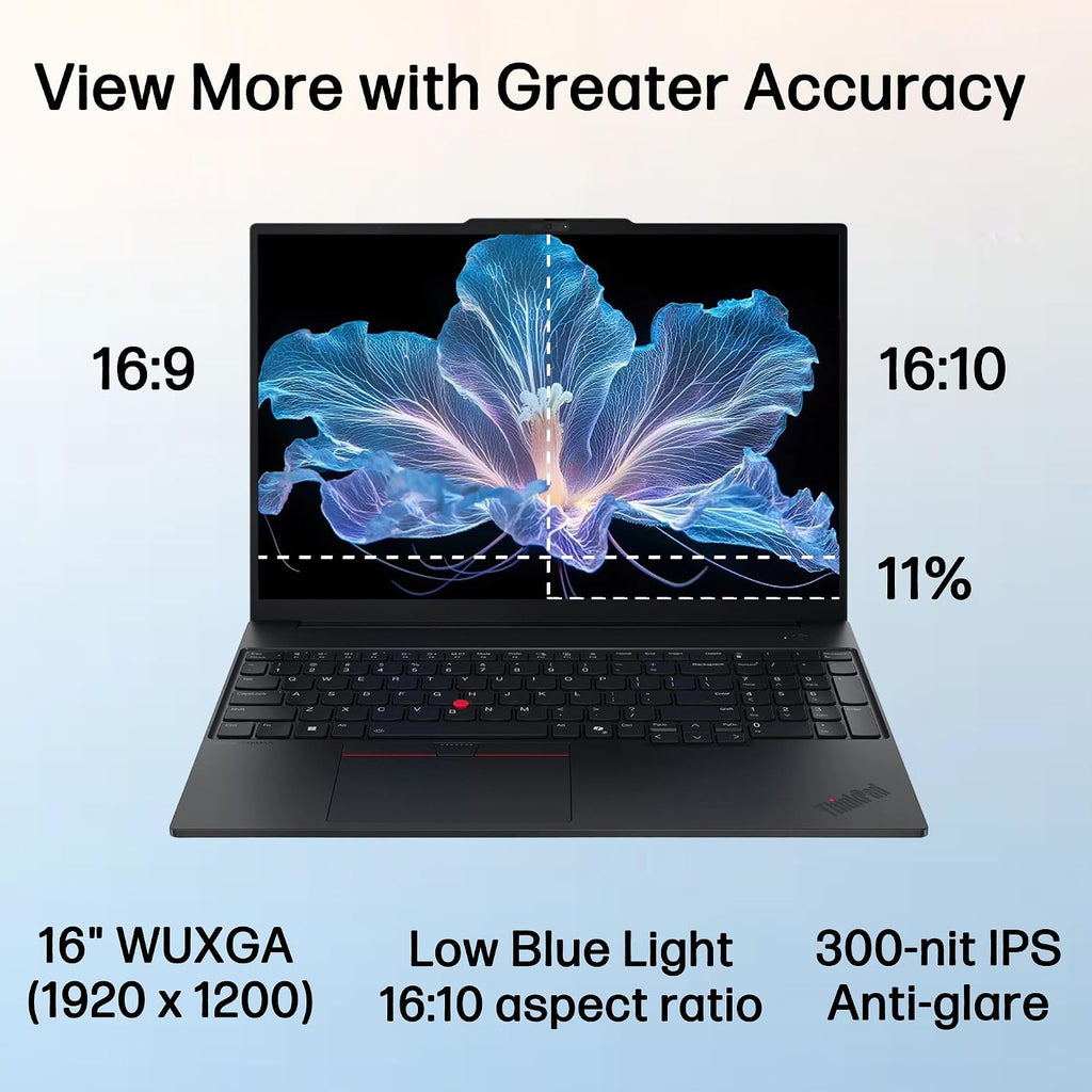 Lenovo ThinkPad E16 Gen 3 Laptop Computer for Office Business Daily use, Intel Ultra 7 255H, Arc 140T, 16GB DDR5 RAM, 1TB PCIe SSD, WiFi 6E, 16' FHD+, Webcam, Windows 11 Pro