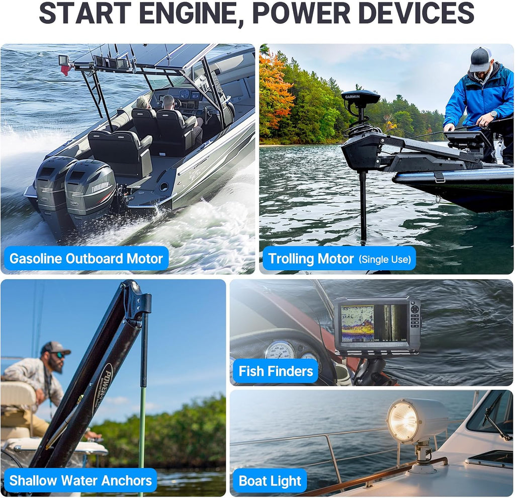 Redodo 12V 165Ah Dual Purpose Lithium Marine Starting(1200CCA) and Storage Battery, Group 31 LiFePO4 Cranking Battery