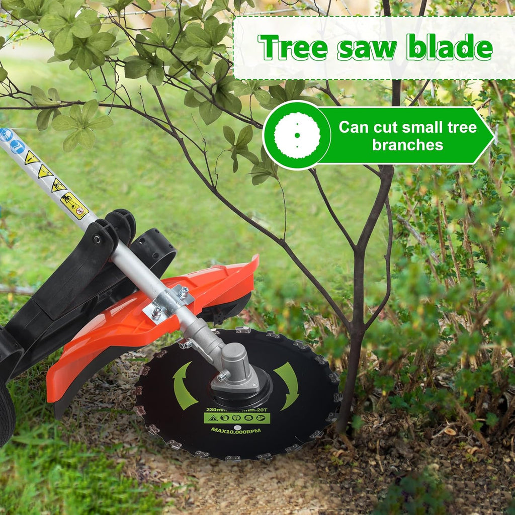 8-in-1 Weed Eater Gas Powered - 52CC 2-Stroke Multi-Functional Trimming Tool Set, String Trimmer, Hedge Trimmer, Edger, Brush Cutter, Pole Chainsaw Pruner with Extension Pole for Yard, Garden
