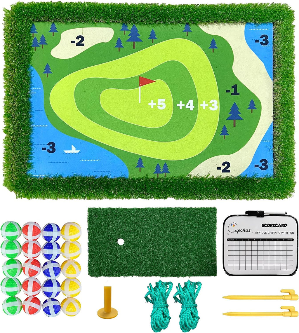 Cupohus Giant Size Stable Floating Golf Green for Pool-47'x 35' Floating Chipping Green Practice Mat, Adult Fun Backyard Water Golf Game Gift, Support Training Competition for 4 Golfers (Simple Model)