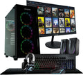 Periphio Terra Gaming PC Computer, AMD Ryzen 5 5600GT up to 4.6GHz with Radeon Vega 7 Graphics, 16GB RAM, 1TB NVMe SSD, WiFi, Windows 11, Black Desktop with RGB Gaming Bundle, 24' Monitor