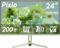 Pixio PXC248 Wave Mint Green 24 inch 200Hz Refresh Rate FHD 1080p Resolution 1500R Curve Fast VA Panel 1ms GTG Response Time Adaptive Sync HDR Curved Gaming Monitor