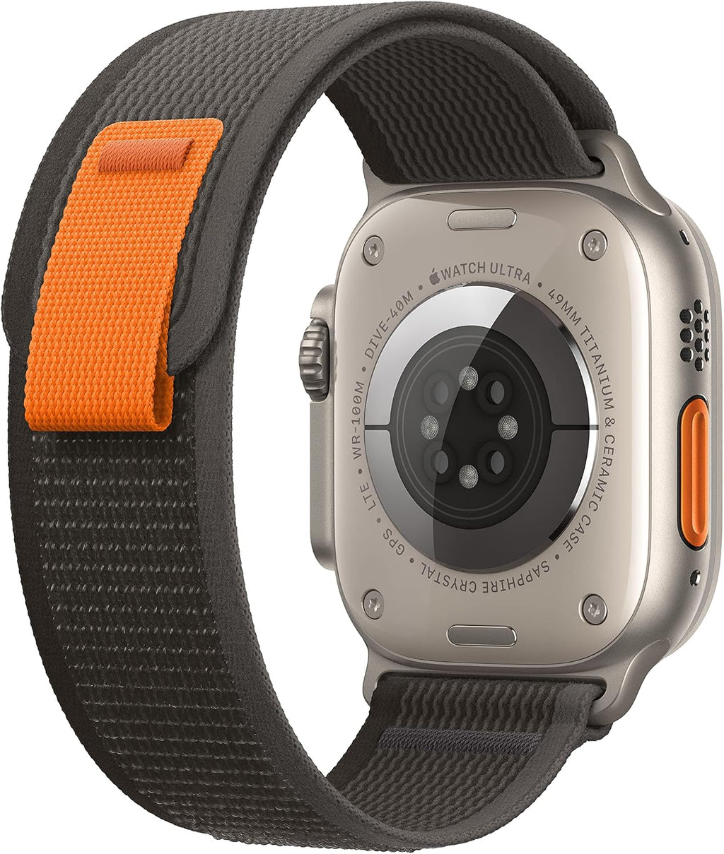 Apple Watch Ultra [GPS + Cellular 49mm] Titanium Case with Black/Gray Trail Loop, M/L (Renewed)
