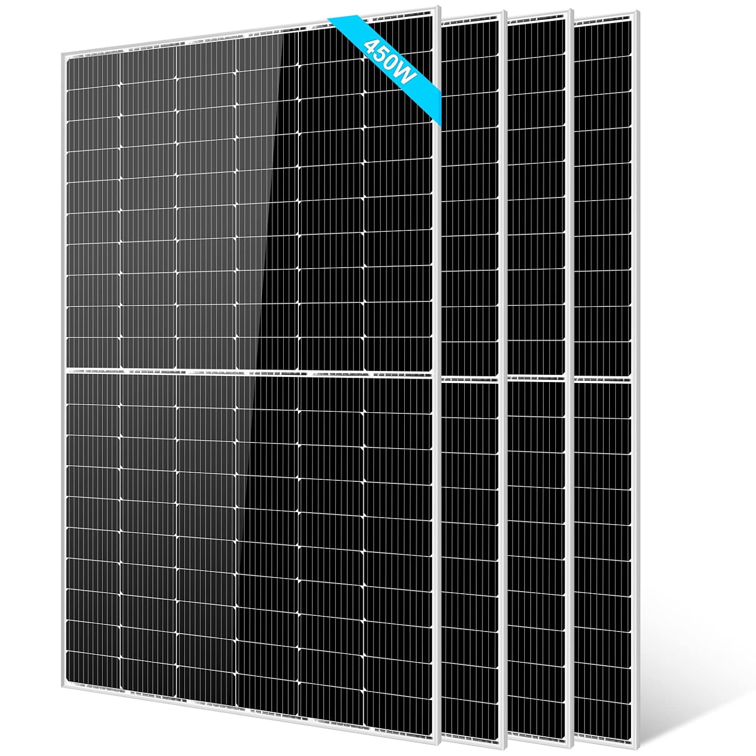 SUNGOLDPOWER UL61730 450W Solar Panel 4PCS,Monocrystalline,Class A Cell,Rigid,High Efficiency,Charging 12V/24V/48V Solar System,for Rooftop,Farm,On and Off Grid,CEC Listed(Total 1800W)