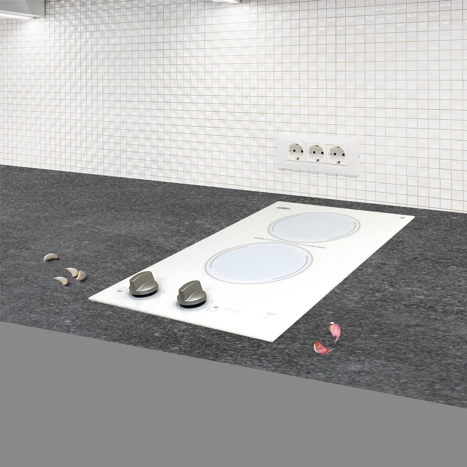 Summit 12' 2 Burner Electric Cooktop. 220-240 Volt Radiant Cooktop, ADA Compliant, White- CR2220WHE