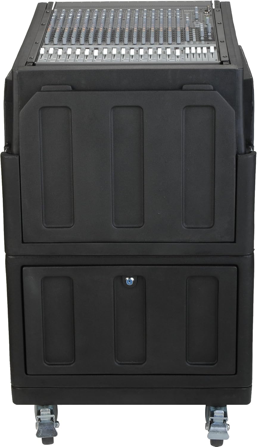 SKB Mighty Gig Rig with 14U top 6U Front Rack, Built-in Pedestal, Optional Rear Rack Rails