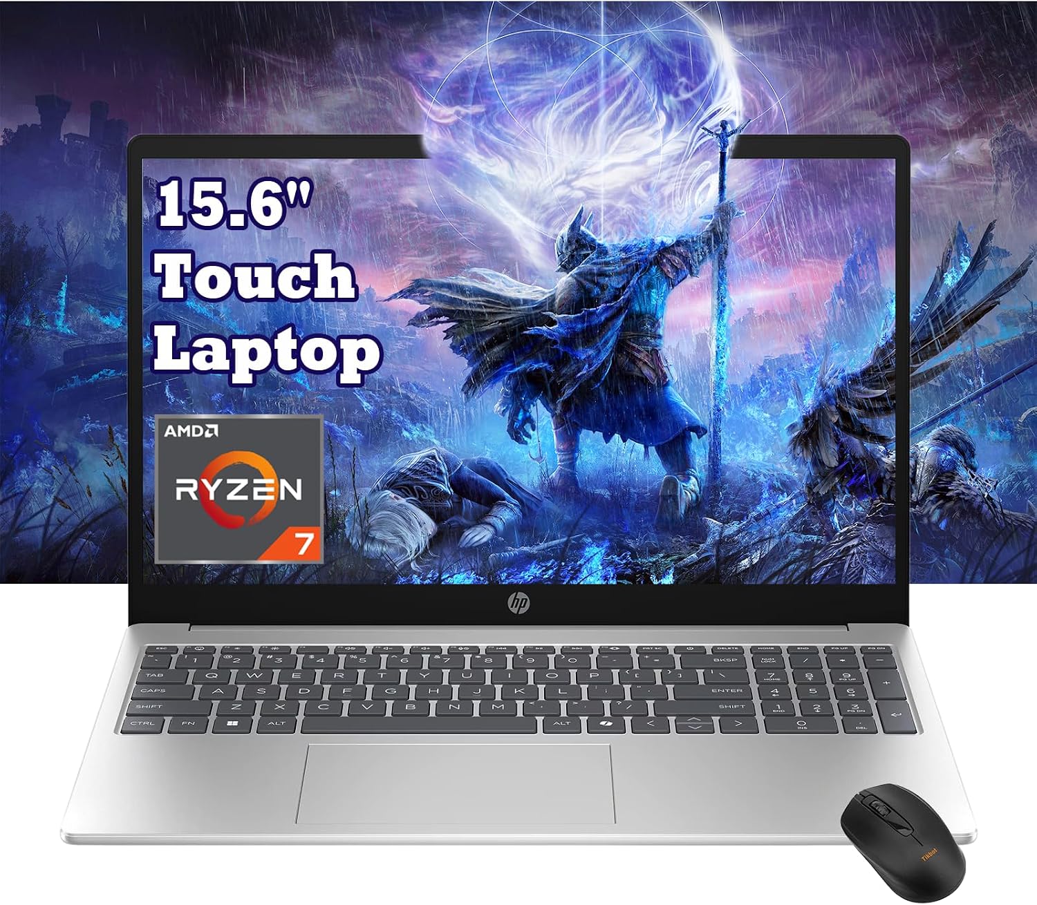 HP Pavilion 15.6' FHD Touchscreen Business Laptop, AMD Ryzen 7 7730U, 32GB RAM, 1TB PCIe SSD, Numeric Keypad, Webcam, Wi-Fi 6, HDMI, Windows 11, W/Mouse