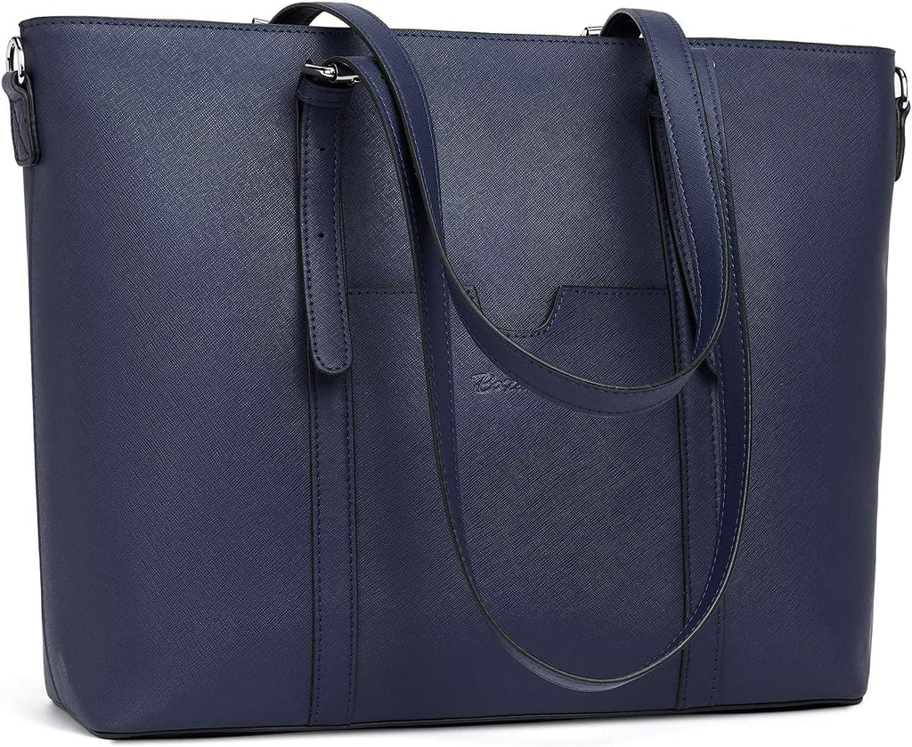 BOSTANTEN Leather Laptop Bag Work Tote for Women Shoulder Handbag Briefcase 15.6 inch Satchel Computer Bag