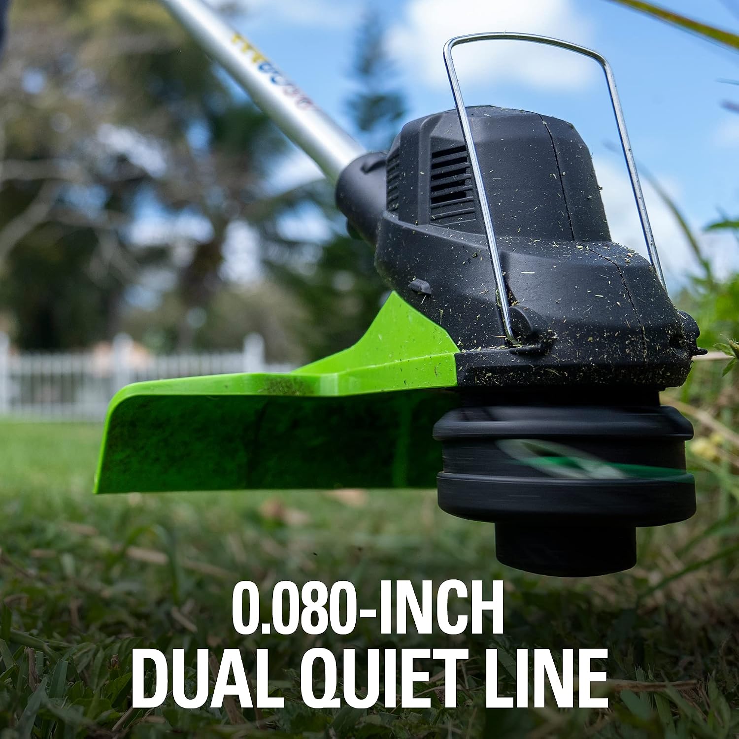 Greenworks 48V (24V x 2) 15' String Trimmer, (2) 2Ah Batteries and 4A Dual Port Charger Included