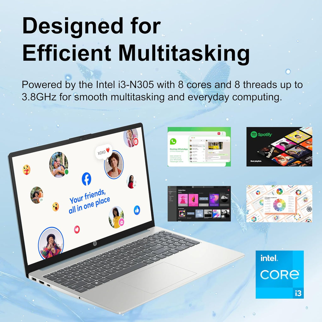 HP Pavilion 2025 Touchscreen Laptop Computer | Intel i3 High-Performance CPU | Thin & Portable | Up to 10H Long Battery Life | 16GB RAM | 2TB PCIe SSD | WOWPC USB | School, Business & Productivity