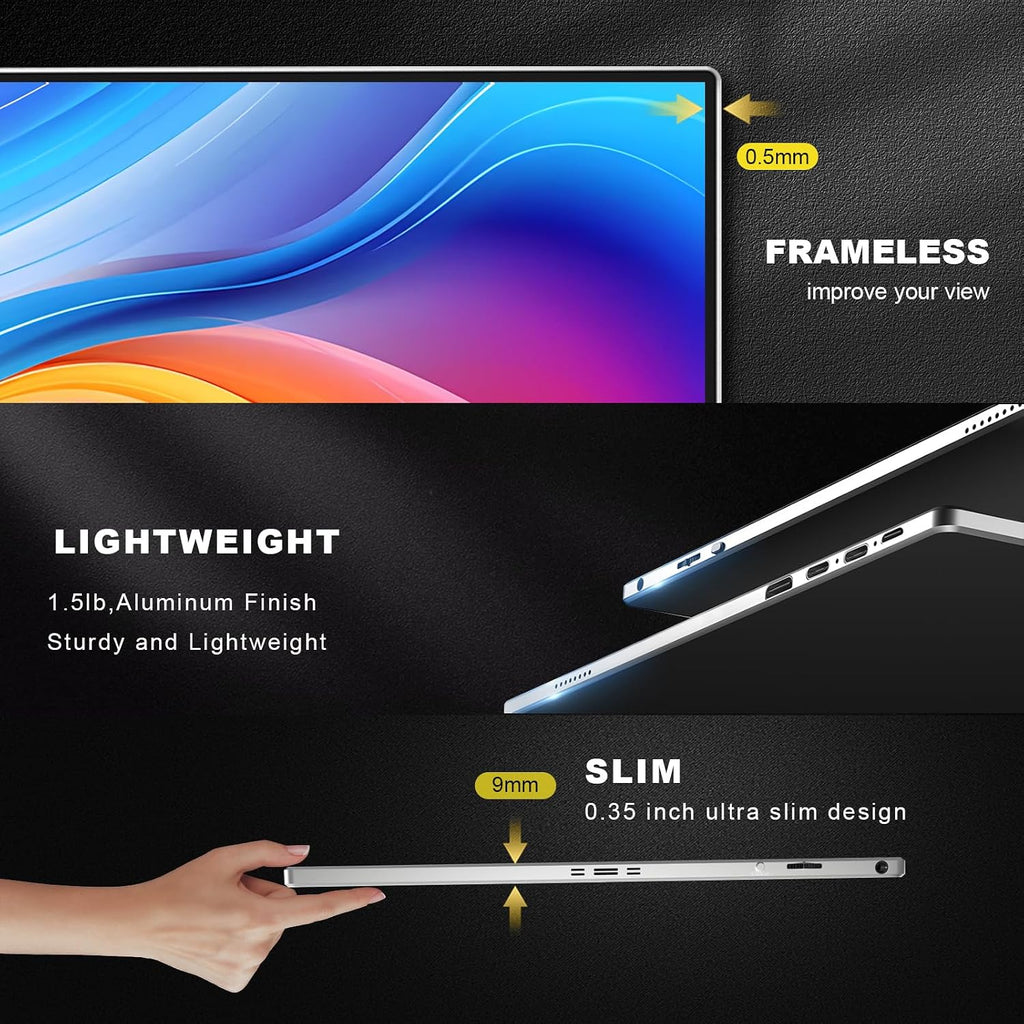 Portable Monitor Touchscreen 15.6' 4K UHD 3840X2160 100000:1 OLED 10-Point Touch Screen Laptop Monitor, with Protective Case, HDMI USB C Travel Monitor for Phones, PS5/4, Xbox, Switch
