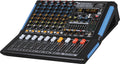 Professional Eight-Channel Audio Mixer with USB Interface, Bluetooth, and DSP Sound Effects