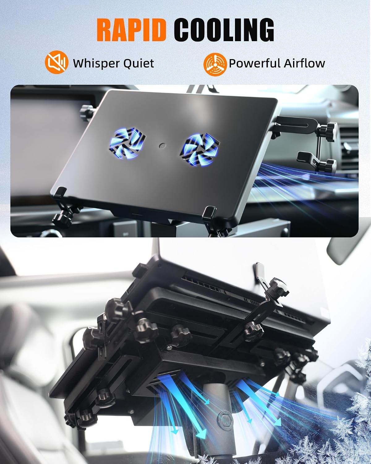 MELIPRON Van Laptop Mount Fit for Ford Transit 2014-2023 150 250 350 Cargo Van Laptop Holder Stand