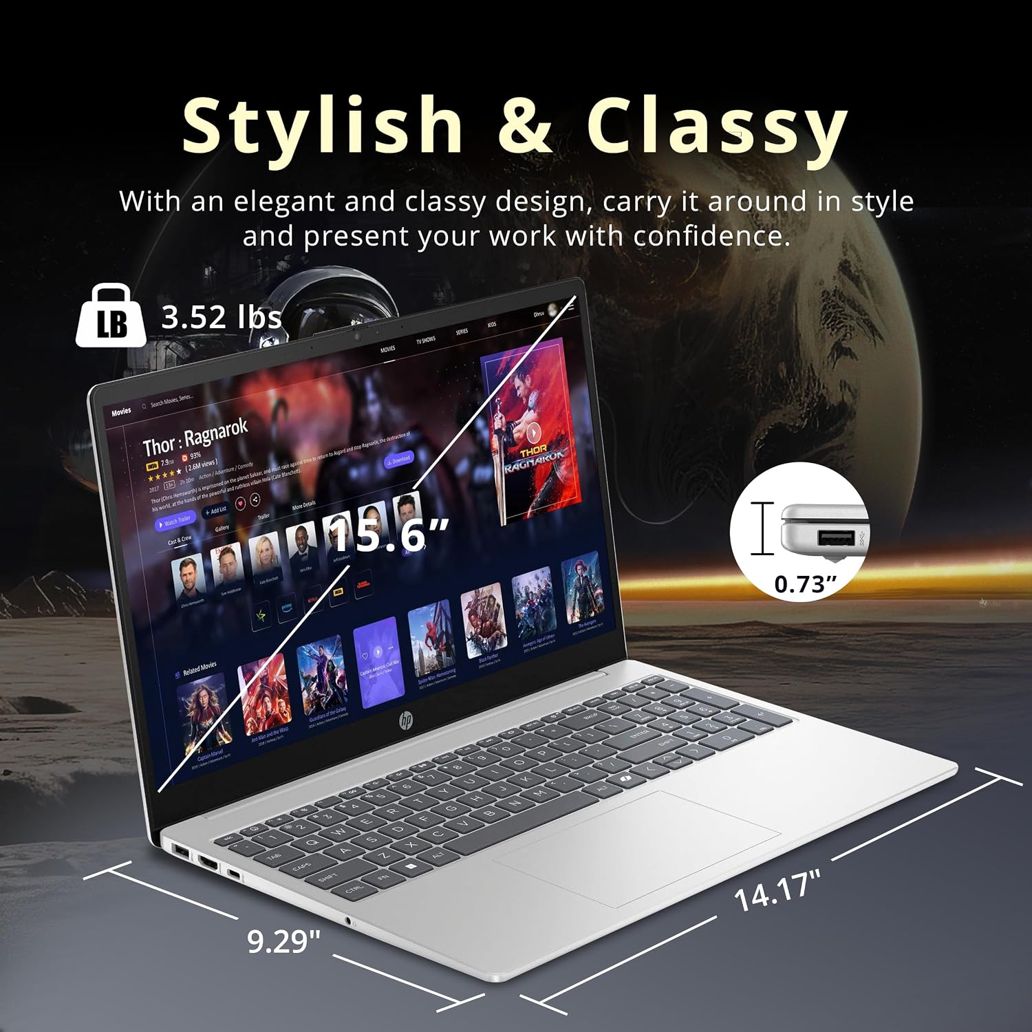HP 15.6' FHD Touchscreen Laptop, Intel i5-1334U, 16GB DDR4 RAM, 1.5TB Storage (512GB SSD+1TB Docking Station Set), Intel Graphics, Copilot AI, Num Pad, Webcam, Wi-Fi 6, Win 11, Silver
