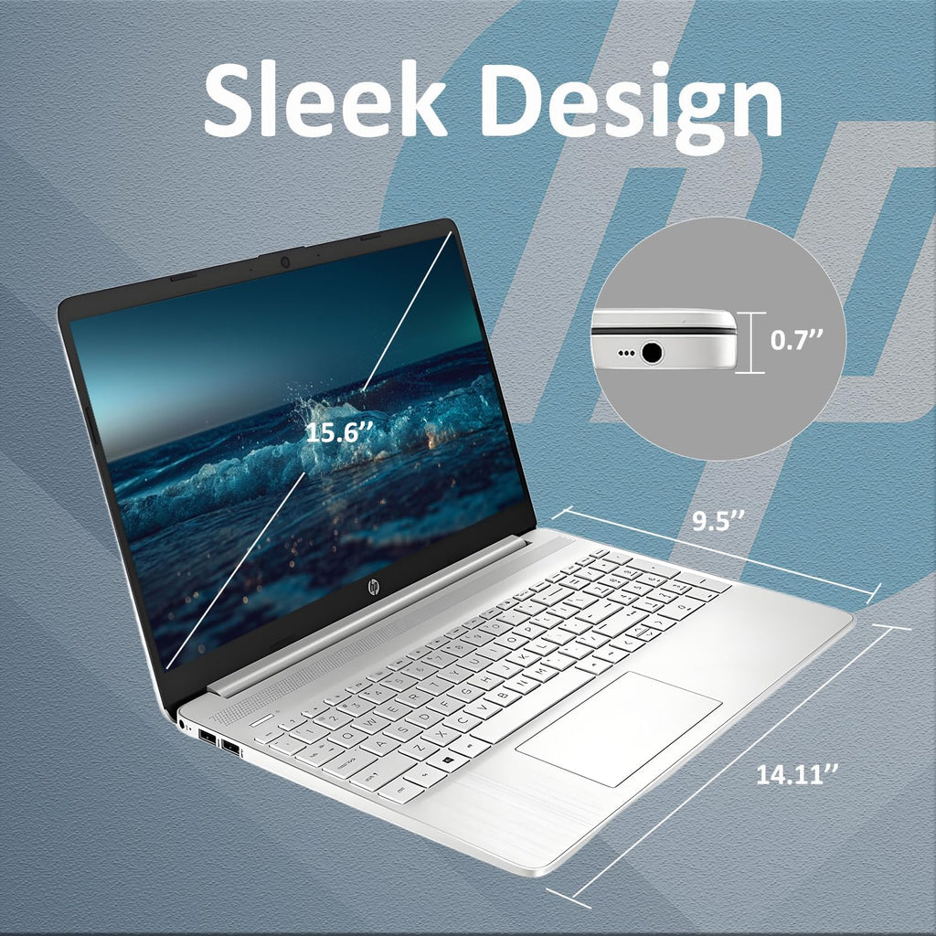 HP 2025 Latest 15.6'' Limited Edition with Microsoft Office 365, Powerful Intel 4-core Processor, 16GB RM, 256GB, 15.6' Micro Edge LED Display, SD Card Reader, HDMI, Windows 11 Pro, WOWPC USB