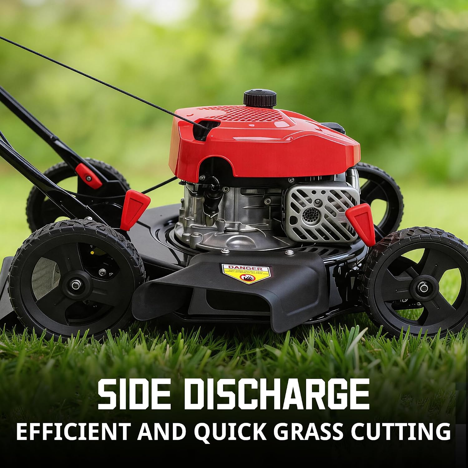 PowerSmart 18-Inch Gas Push Lawn Mower with 144cc 4-Cycle OHV Engine, 2-in-1 with Mulch and Side-Discharge, 5-Position Adjustable Cutting Height (DB8618C)