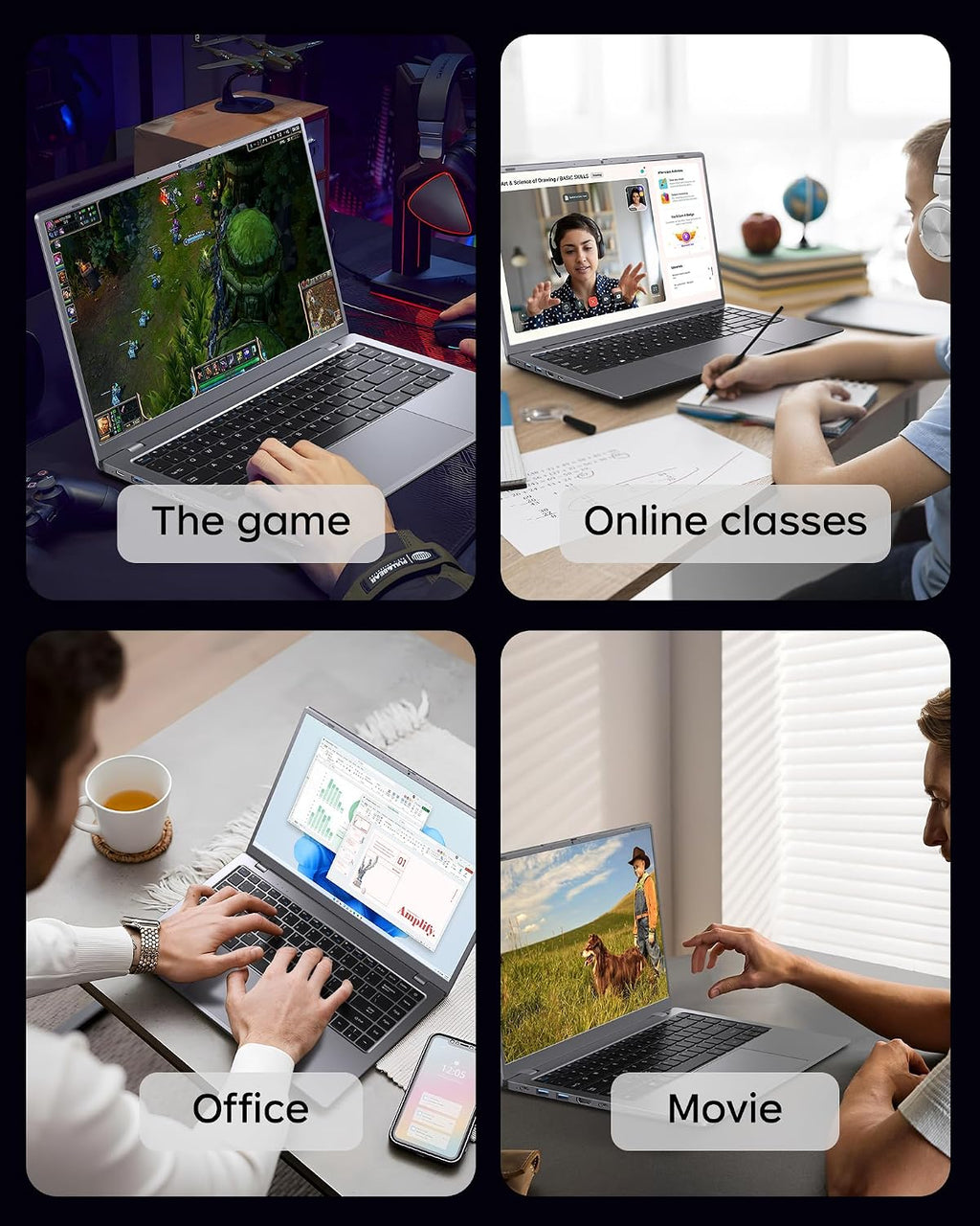14' Laptop Computer,Pentium Gold 6500Y (Up to 3.4GHz), 32GB RAM 1TB SSD, Grey Laptops with Type-C, HDMI, USB3.2, BT5, WiFi 5, Lightweight Business Laptop