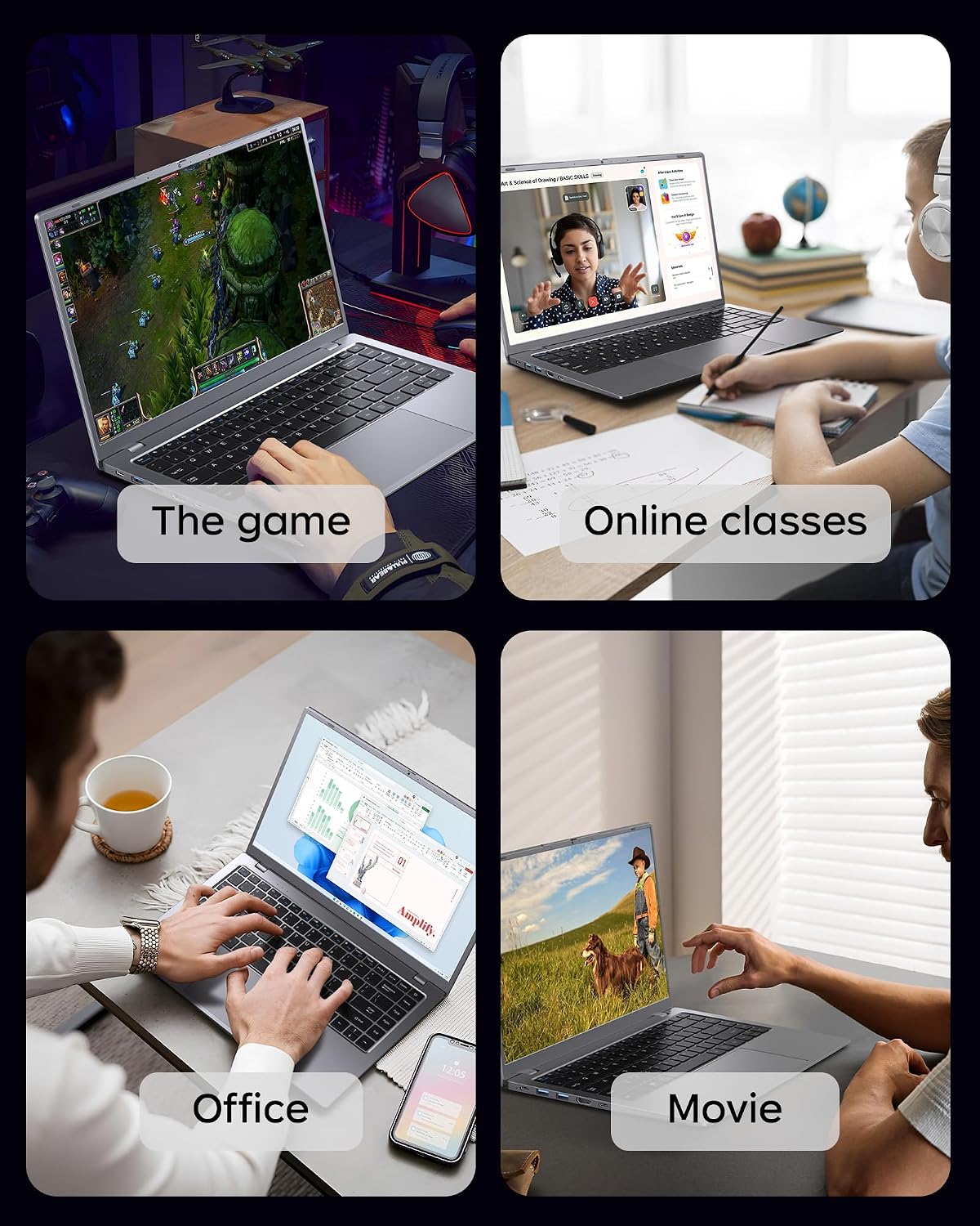14' Laptop Computer,Pentium Gold 6500Y (Up to 3.4GHz), 32GB RAM 1TB SSD, Grey Laptops with Type-C, HDMI, USB3.2, BT5, WiFi 5, Lightweight Business Laptop