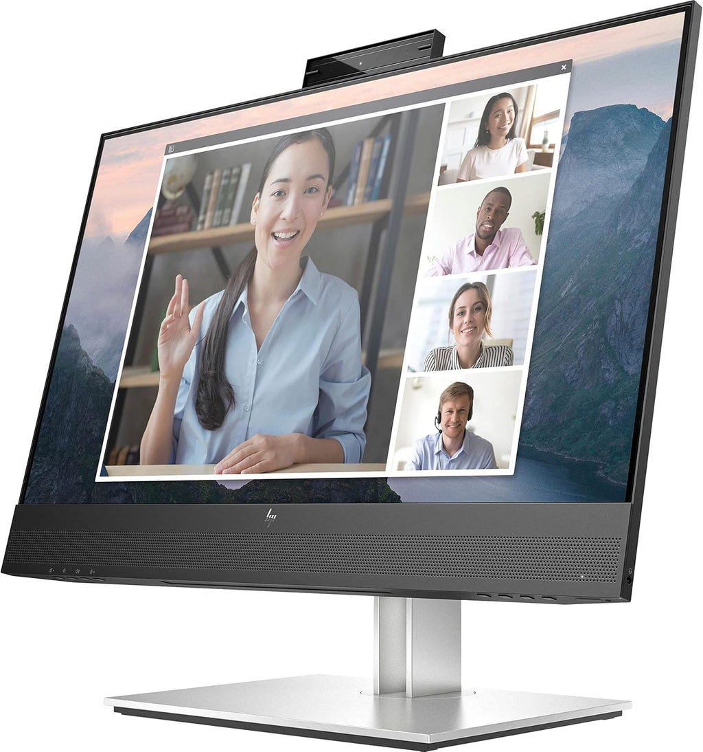 HP E24mv G4 24' Class Webcam Full HD LCD Monitor - 16:9 - Black, Silver - 23.8' Viewable - in-Plane Switching (IPS) Technology - 1920 x 1080-250 Nit - 5 ms - 60 Hz Refresh Rate - Speakers - Tilt, Sw