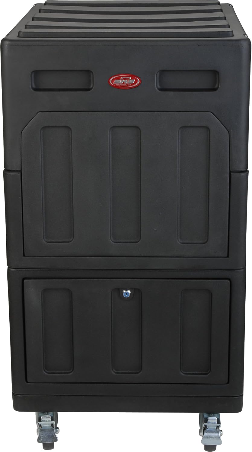 SKB Mighty Gig Rig with 14U top 6U Front Rack, Built-in Pedestal, Optional Rear Rack Rails