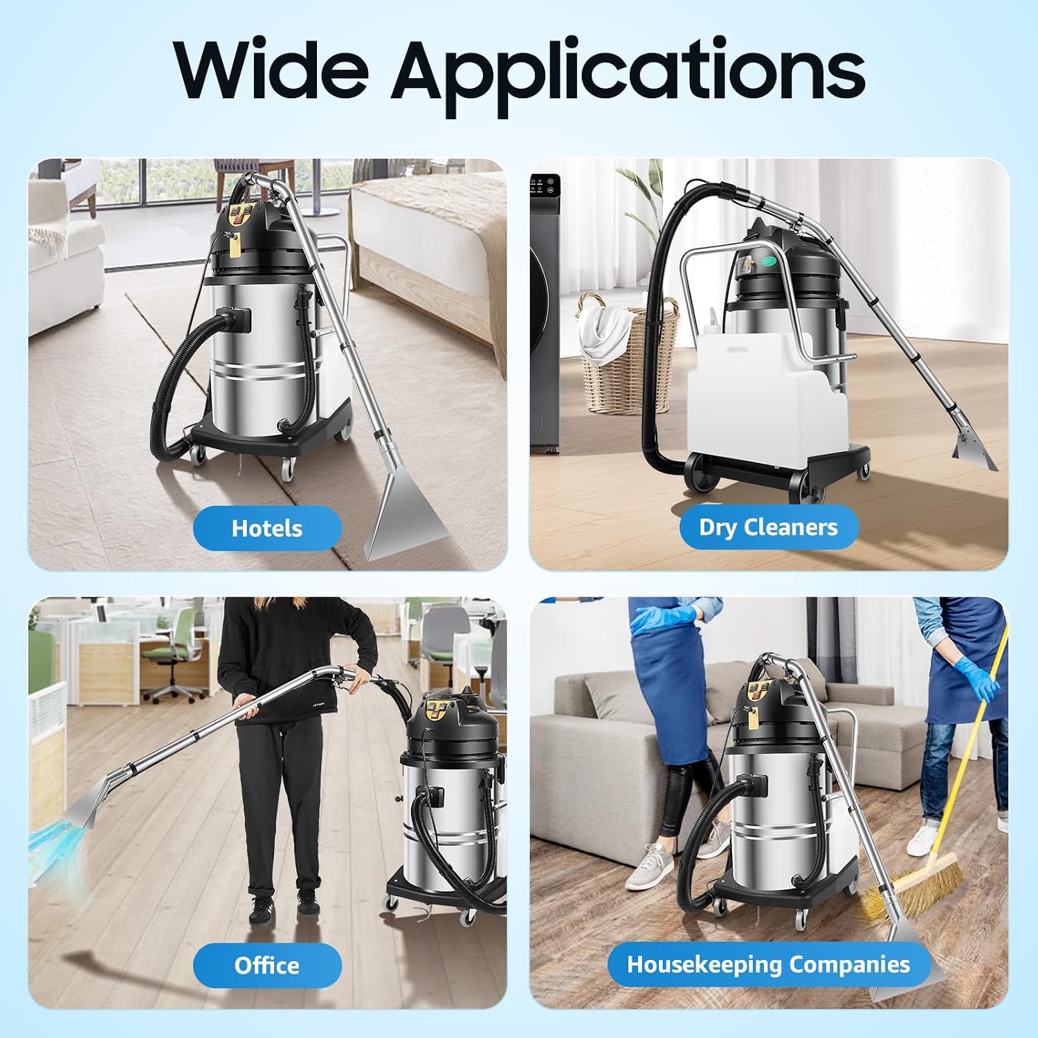 LYNICESHOP Carpet Cleaning Machine, Portable Carpet & Upholstery Spot Cleaner 3in1 Pro Vacuum Cleaner Extractor for Carpet and Upholstery (60L)