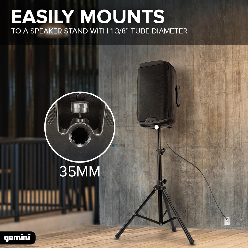 Gemini 120W Powered PA Speaker 12' – Active Stage Monitor Cabinet with XLR/Mic Inputs, EQ Control, Rugged & Portable for Small Venues, DJs & Performers (AS-2112P)