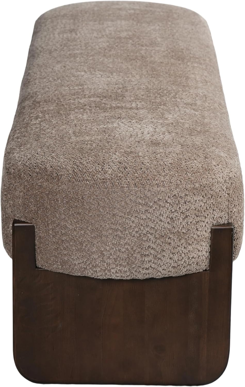 Christopher Knight Home Arden Minimalist Style Rectangular Loop Yarn Fabric Ottoman Bench, Rubberwood Frame, Entryway Bench, Living Room Sofa Extra Seat, End of Bed Footstool, Brown+Brown