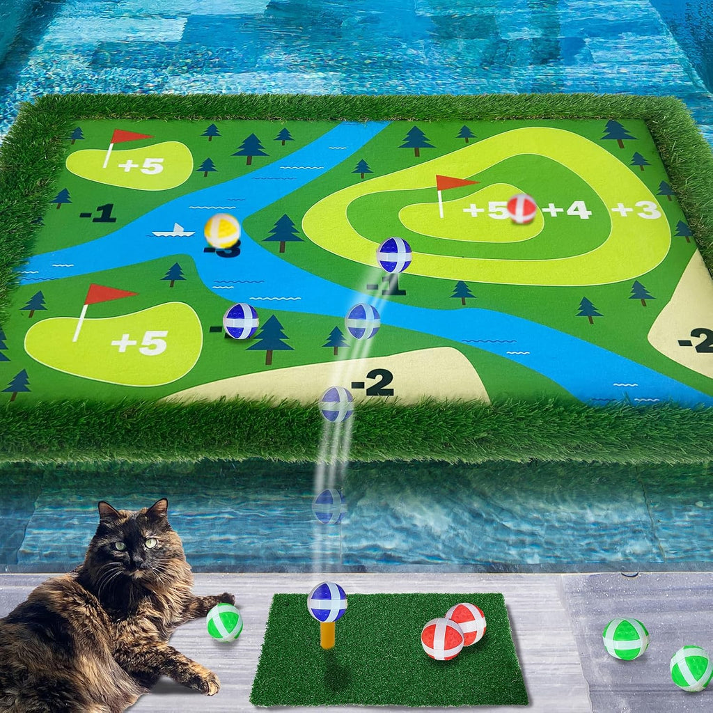 Cupohus Giant Size Stable Floating Golf Green for Pool-47'x 35' Floating Chipping Green Practice Mat, Adult Fun Backyard Water Golf Game Gift, Support Training Competition for 4 Golfers (Hard Model)