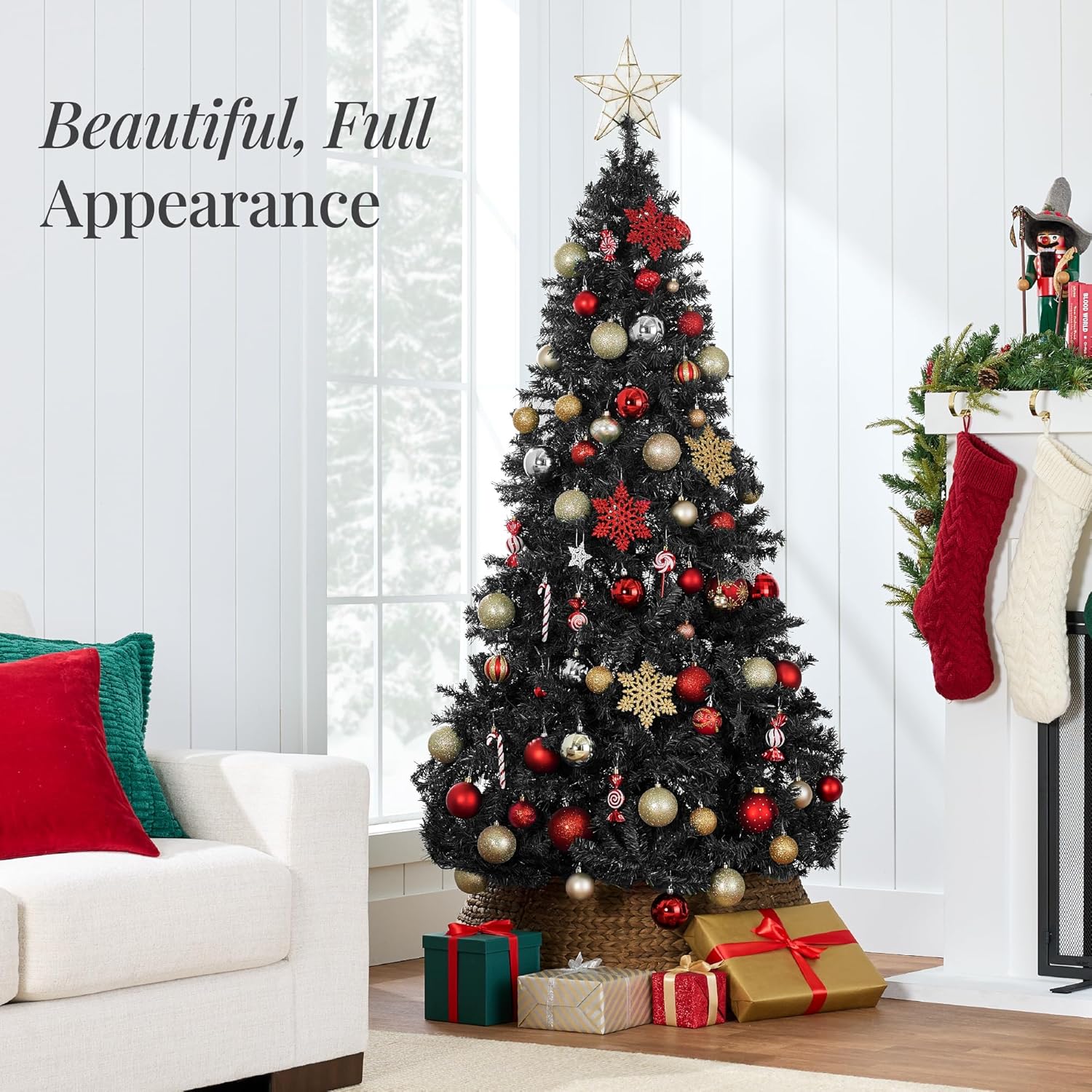 Best Choice Products Artificial Christmas Tree, 9ft Premium Unlit Pine Design, Dense Branches Realistic Holiday Décor w/Easy Assembly - Black