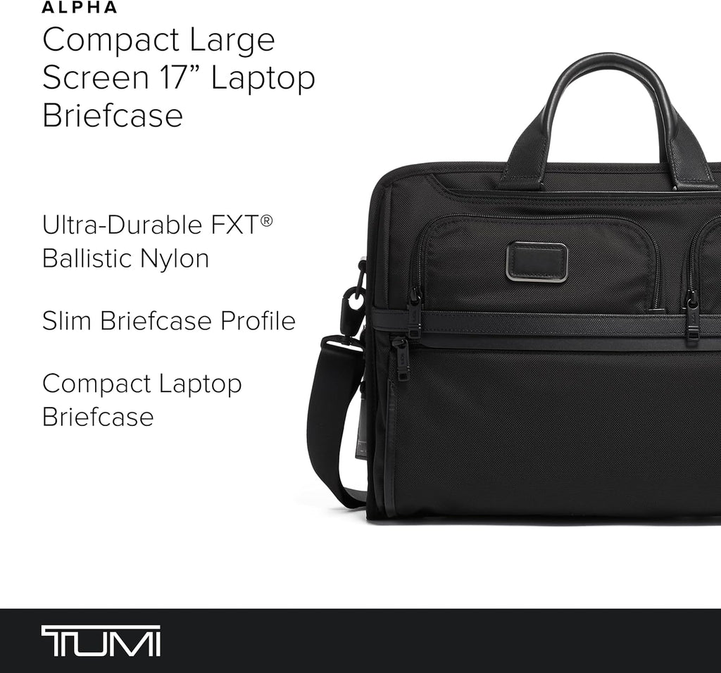 TUMI - Alpha Large 17' Laptop Briefcase - Professional Briefcase for Commute or Travel - Padded Compartment Fits 17' Screen
