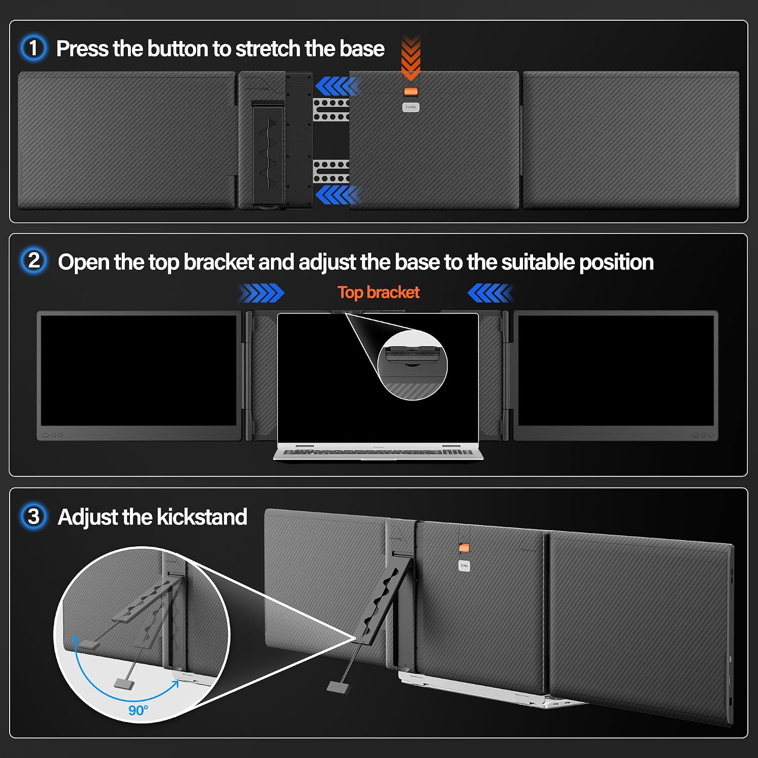 Setclod Upgraded Laptop Screen Extender Monitor Portable, 14.1' 1080P FHD IPS Screen, Monitor Extender for Laptop, Fit for 13-17', Plug & Play Compatiable with Windows/Mac/Chrome/Android