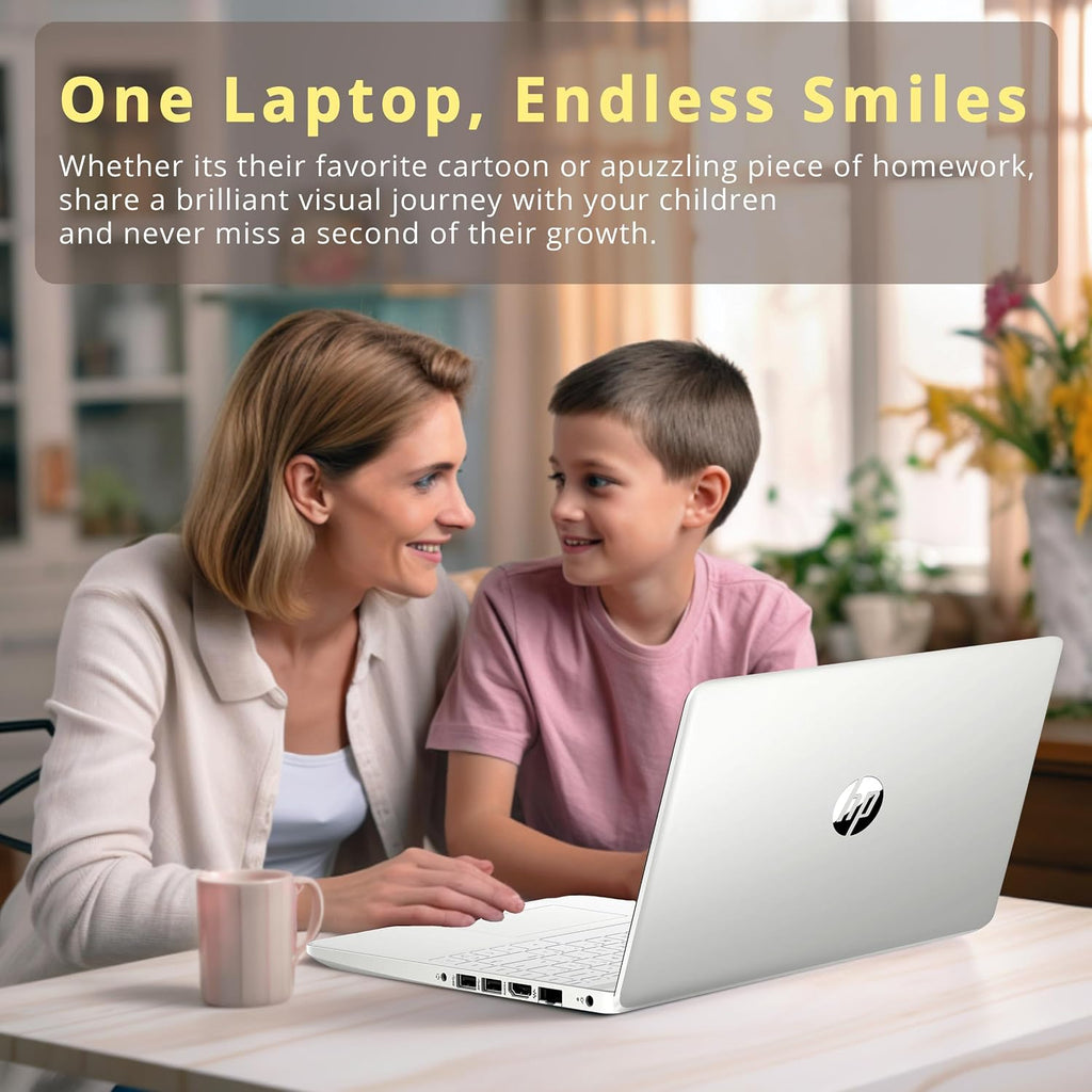 HP Stream 14' HD Laptop, Intel Celeron N4120, 4GB RAM, 64GB eMMC, Intel UHD Graphics 600, 1 Year Office 365, HD Camera, Wi-Fi 5, Bluetooth, Fast Charge, Windows 11 S, Silver, 32GB Hotface USB Card