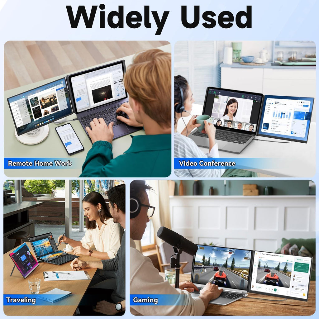 KEFEYA Laptop Screen Extender, 15.6' FHD 1080P IPS Laptop Monitor Extender Detachable, Portable Monitor for Laptops 13-17.3' with Breath Light, Plug n Play for Windows/Mac/Android/Switch/PS5