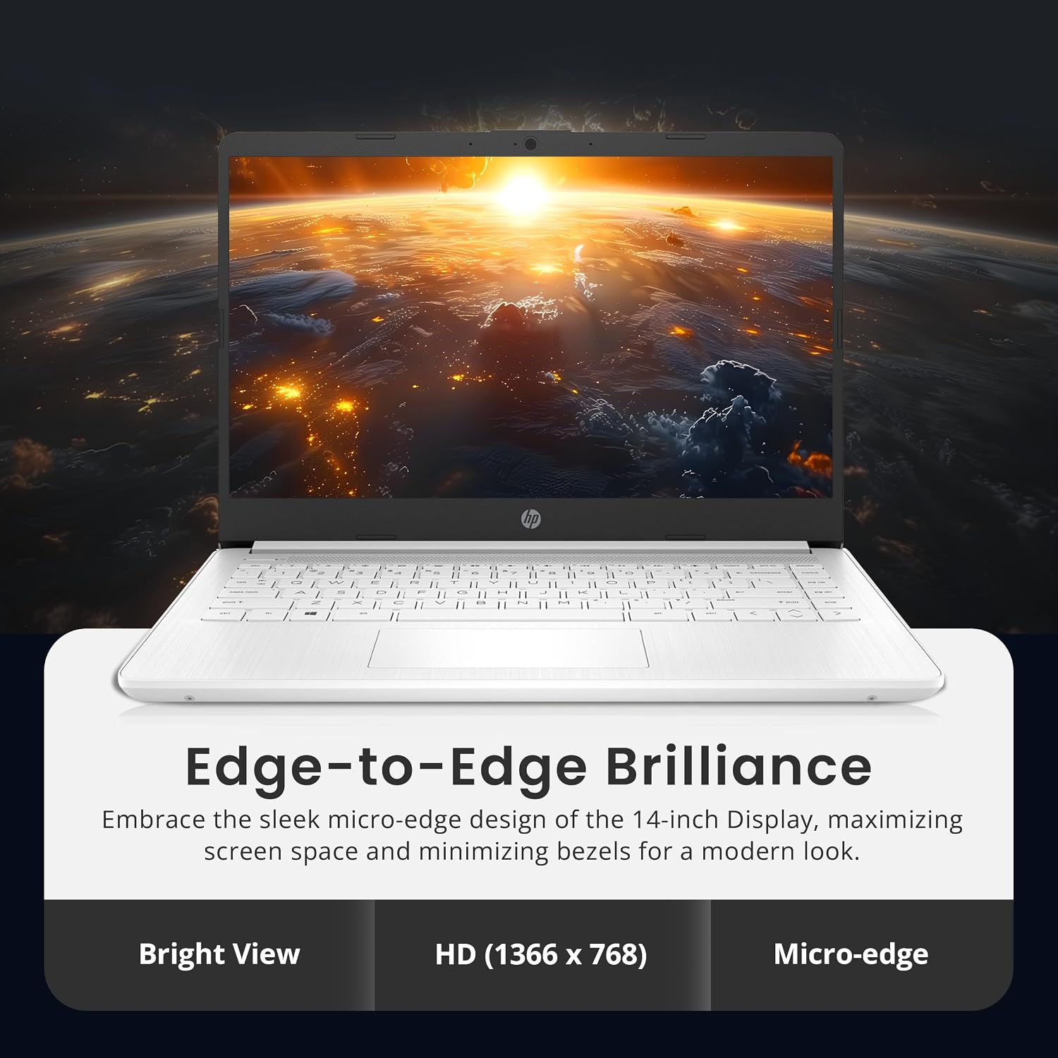 HP Flagship 14' HD Laptop with 1 Year Office 365 | 16GB RAM | 1.22TB Storage(64GB EMMC & 160GB Docking Station Set & 1TB Cloud Storage) | Intel 4-Core Processor | Webcam | Win 11s | White