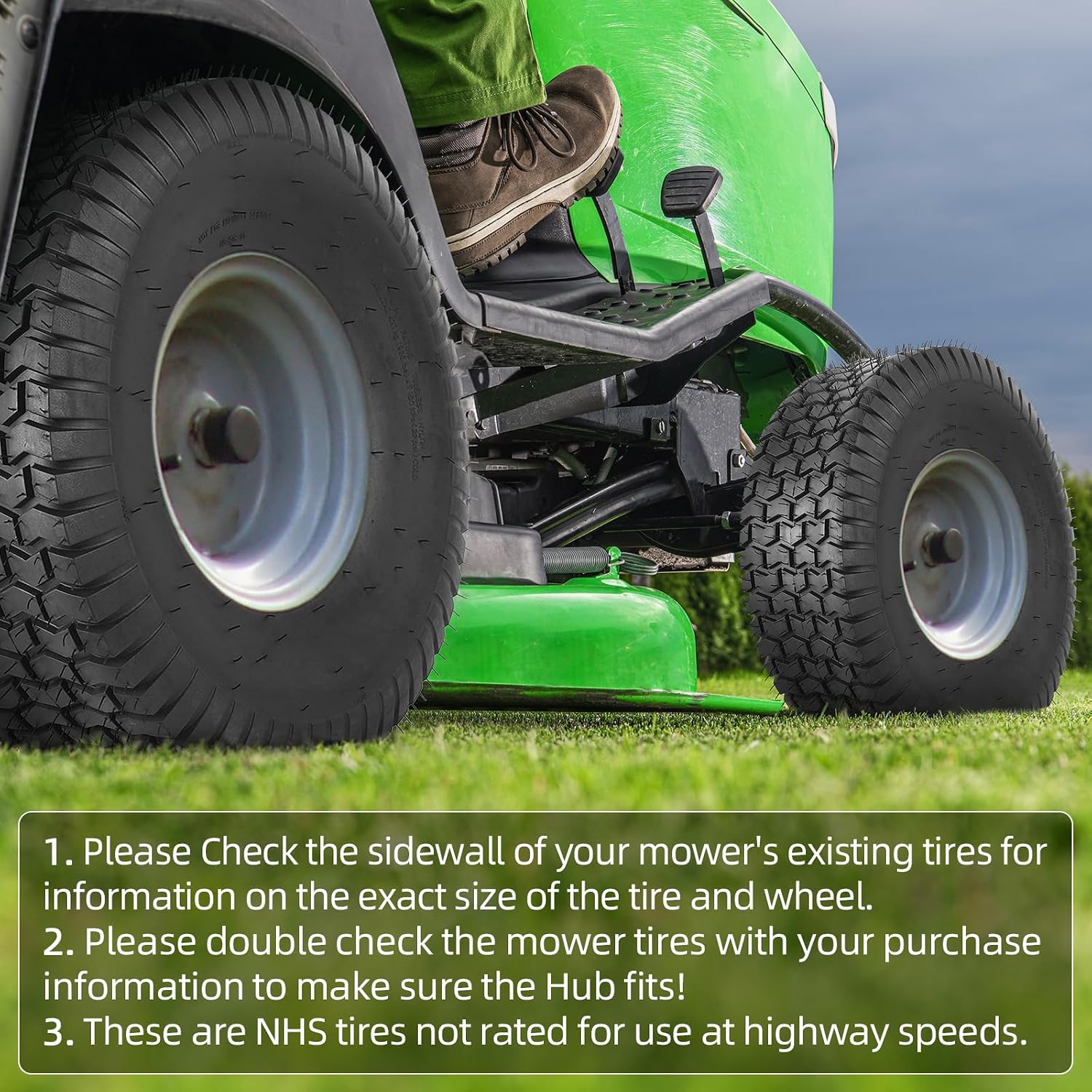 AR-PRO 20x8.00-8 Lawn Tractor Riding Mower Turf Tires – Heavy-Duty 4 Ply Tubeless Tire Replacement for Zero Turn Mowers, ATVs, Garden Tractors, Golf Carts – Set of 2 – No Rim