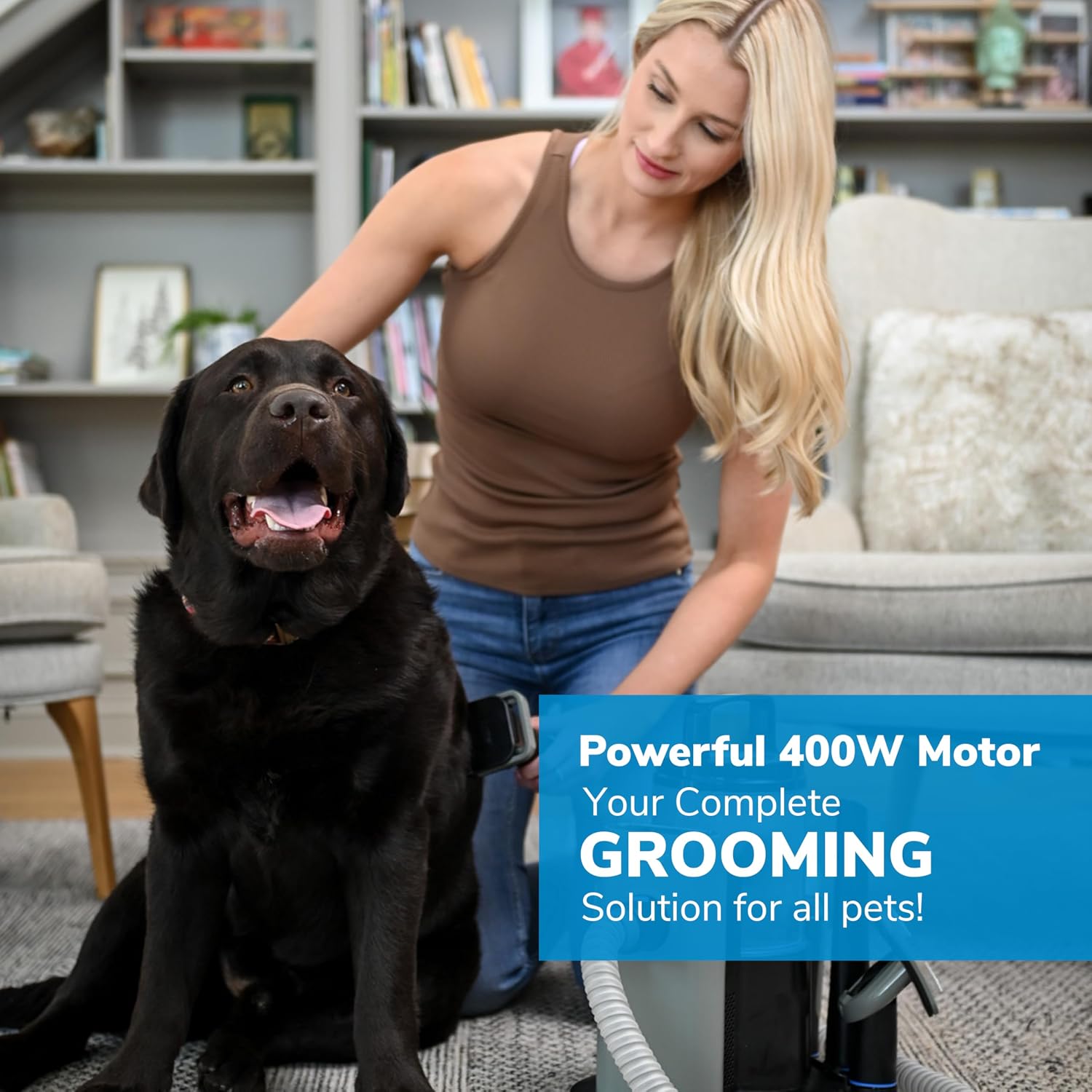 FURME Ultra Pet Grooming Vacuum Kit - Cat & Dog Grooming Kit for Easy Pet Care at Home, Quiet & Safe Dog Hair Remover Machine with Brush, Clipper, Shedding & Cleaner Tools & 4.5L Canister
