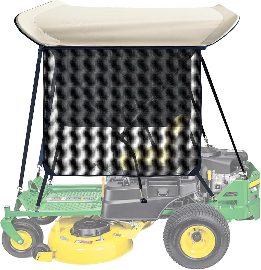 CCLINK Shade Canopy for zero turn lawn mower for john deere canopy,Kubota,Cub Cadet,Troy-Bilt & Others Foldable with UV Protection Equipped with High Visibility Left and Right Sunshades