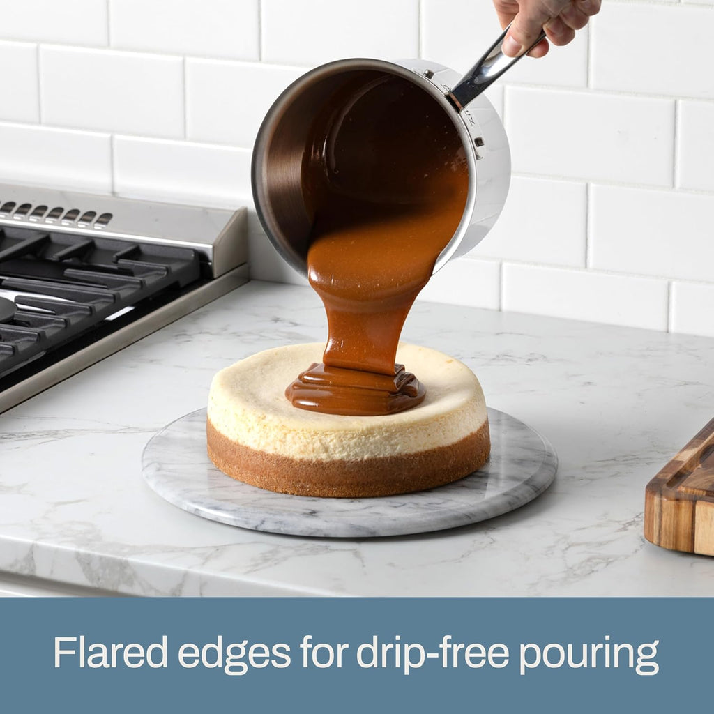 All-Clad D3 Stainless Steel 4 Quart Sauce Pan Covered- Made in the USA- The Original Bonded Professional Cookware- Oven Safe & Induction Compatible