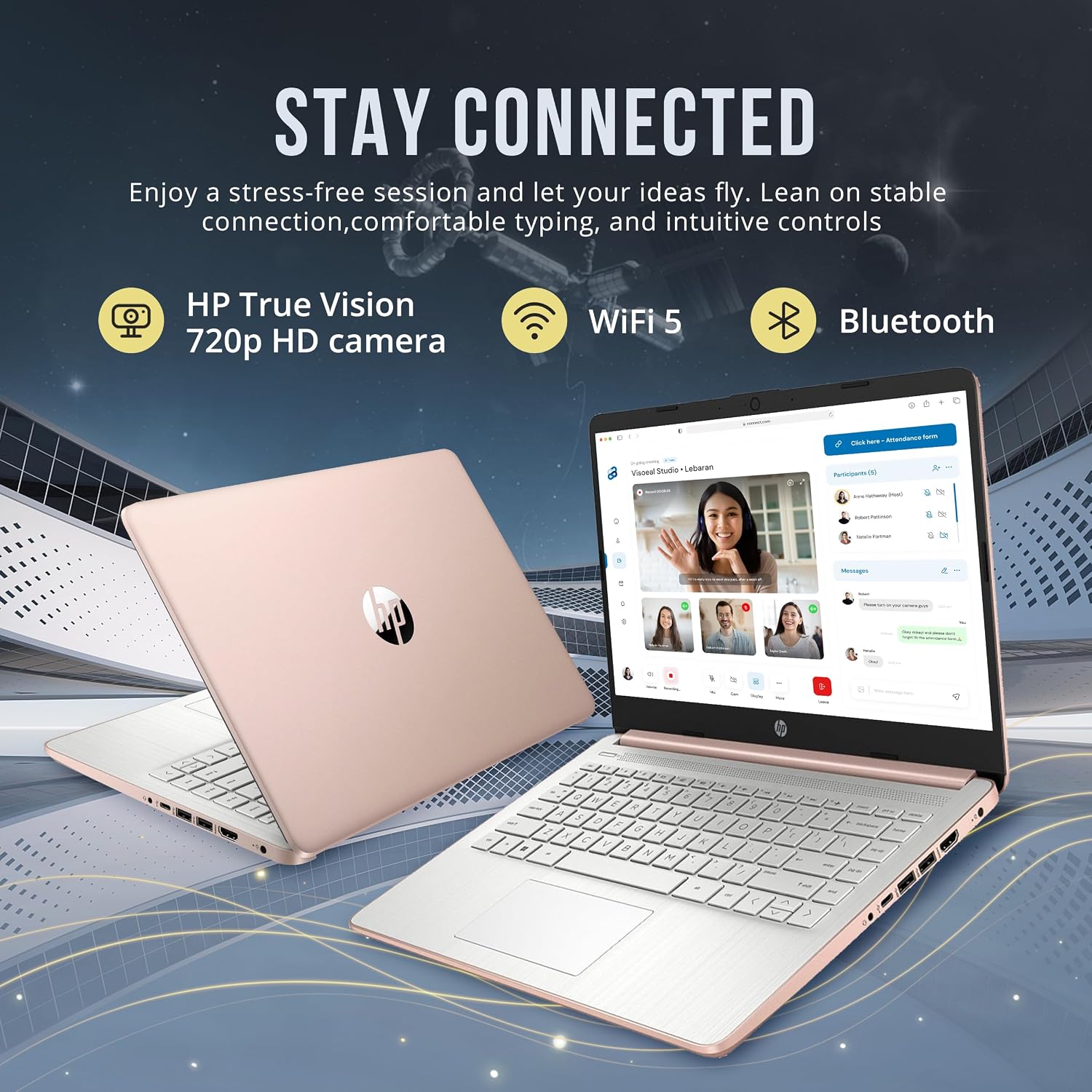 HP Stream 14' HD BrightView Laptop, Intel Processor N150, 8GB RAM, 128GB eMMC, Intel UHD Graphics, 720p Camera, Wi-Fi, 1 Year Office 365, Win 11 S, Gold