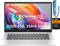 HP Chromebook 14 Laptop (14' Anti-Glare Display, Intel Processor N200, 4GB RAM, 256GB Storage (128GB +128GB SD Card)) Business, Home & Students, 12-Hr Long Battery Life, IST HUB, Webcam, Chrome OS