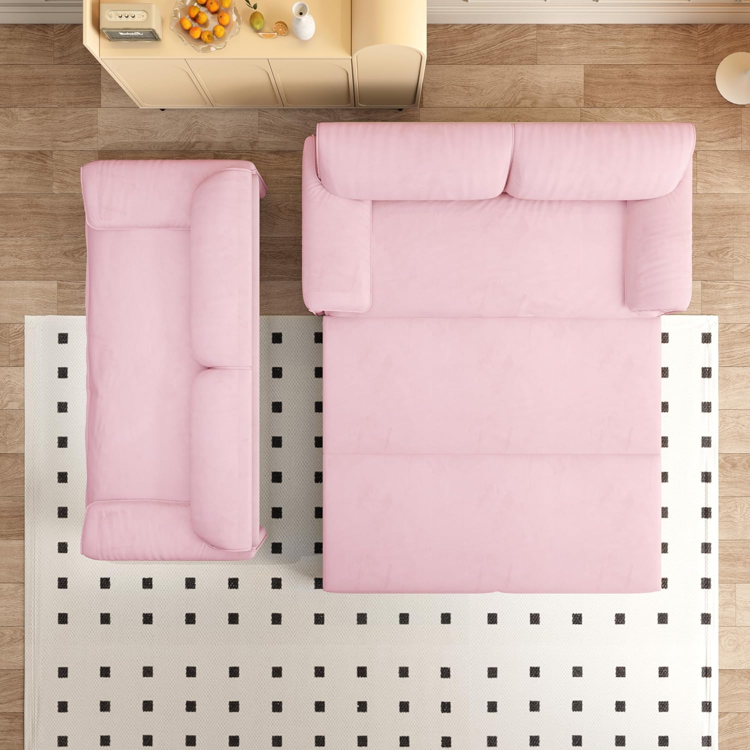 66' Convertible Queen Size Sleeper Sofa Couch Bed Pull Out Sleeper Sofabed for Living Room 3 in 1 Multi-Functional Oversized Cloud Futon Loveseat Recliner Lounge Chaise w/Side Storage,Soft Armrest
