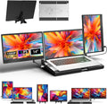 Laptop Triple Screen Extender - 14' Monitor IPS FHD 1080P HDMI USB-C Detachable Portable Display for 12-17.3 Inch Laptops Compatible with Windows Mac Chrome Surface Metal Base Travel Work Setup