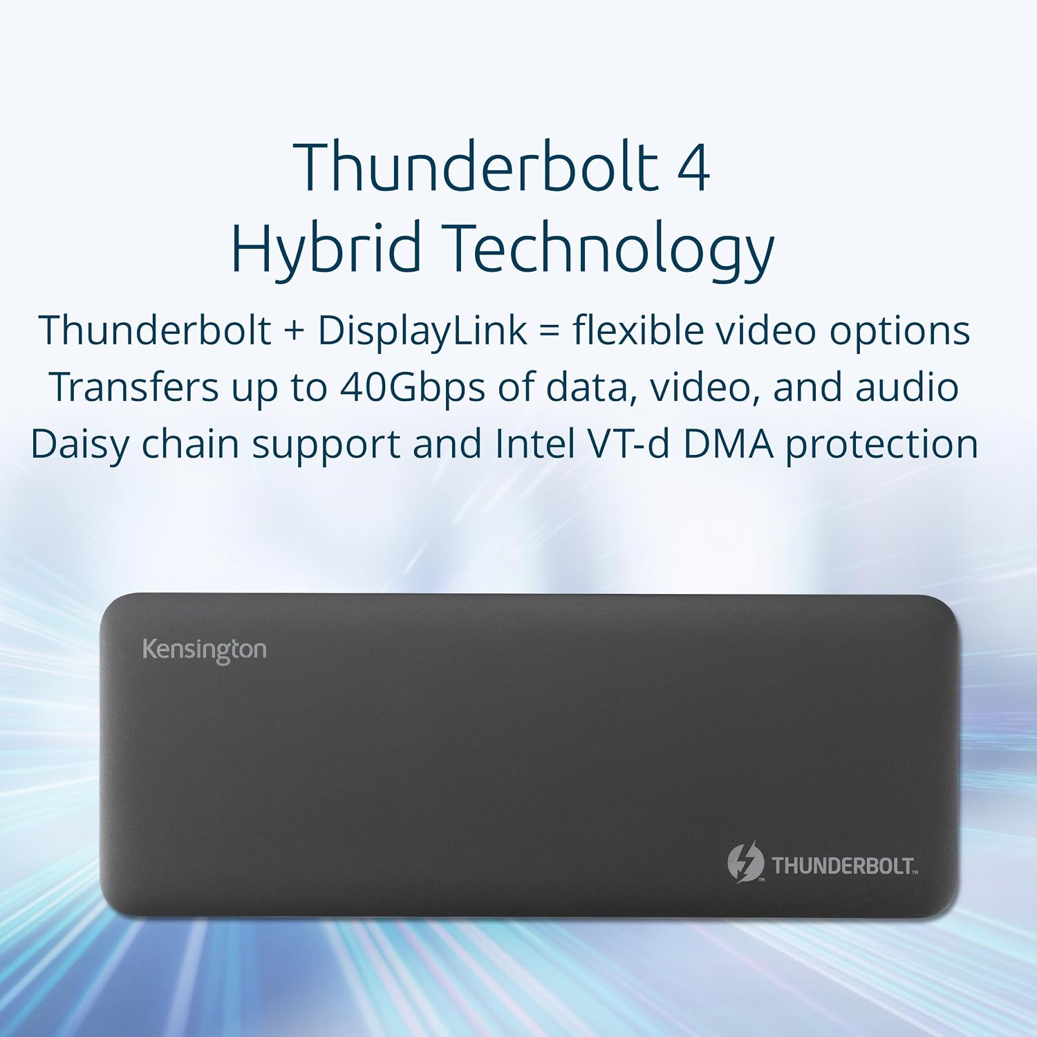 Kensington SD5910T DisplayLink Docking Station Thunderbolt 4, Quad 4K for MacBook Pro/Air M1/M2/M3/M4 with Pro and Max Chipsets, 100W PD, HDMI/DP/TB4, SD/Micro SD Card Slots (K35233NA), Black