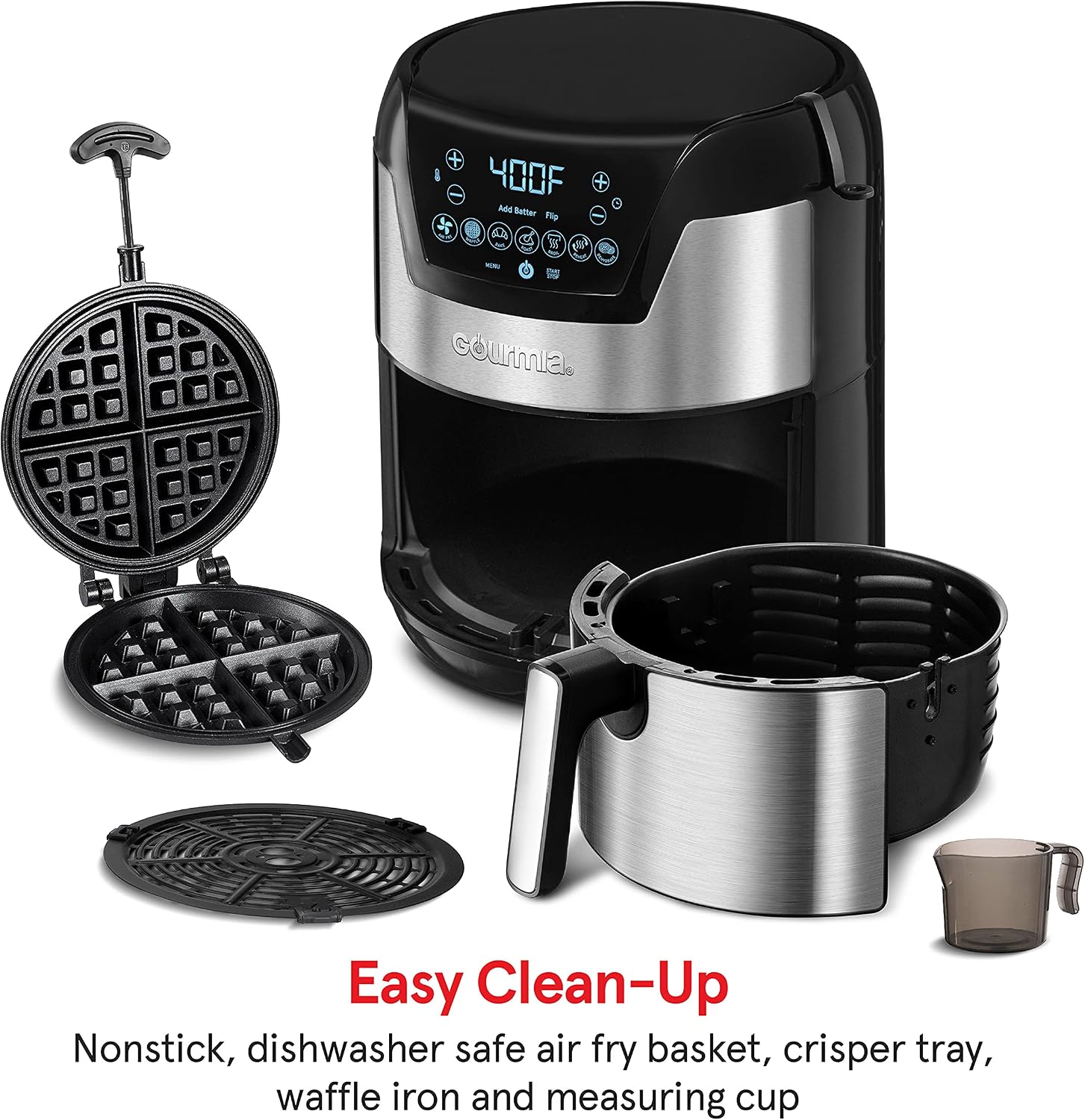 Gourmia GAFW598 2 in 1-5-Quart Digital Air Fryer + Waffle Maker