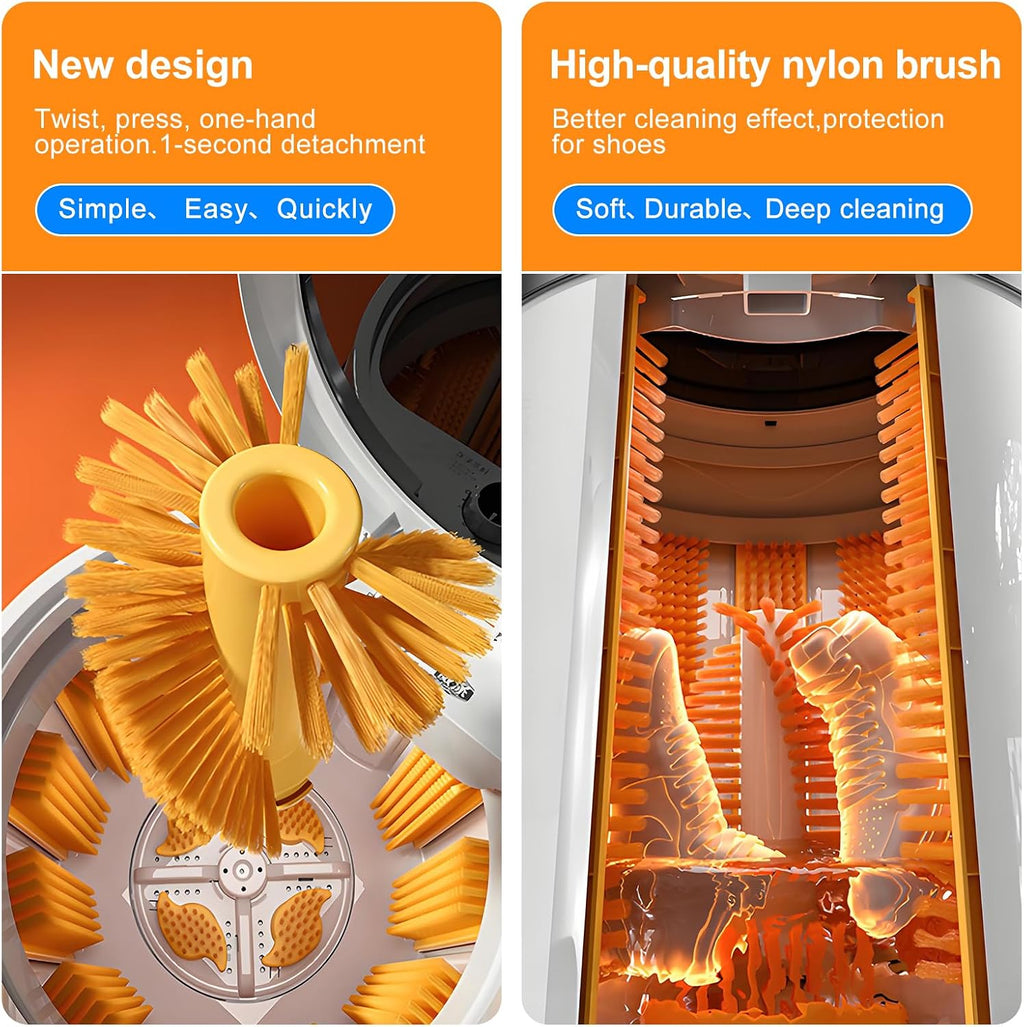 Portable Shoes Washing Machine - Compact 15'×15'×24' Mini Washer with Removable PA Soft Brush for Shoes, 7kg Lightweight with Handle, 3 Functions: Wash Shoes/Clothes and Spin-Dry;Knob Operation