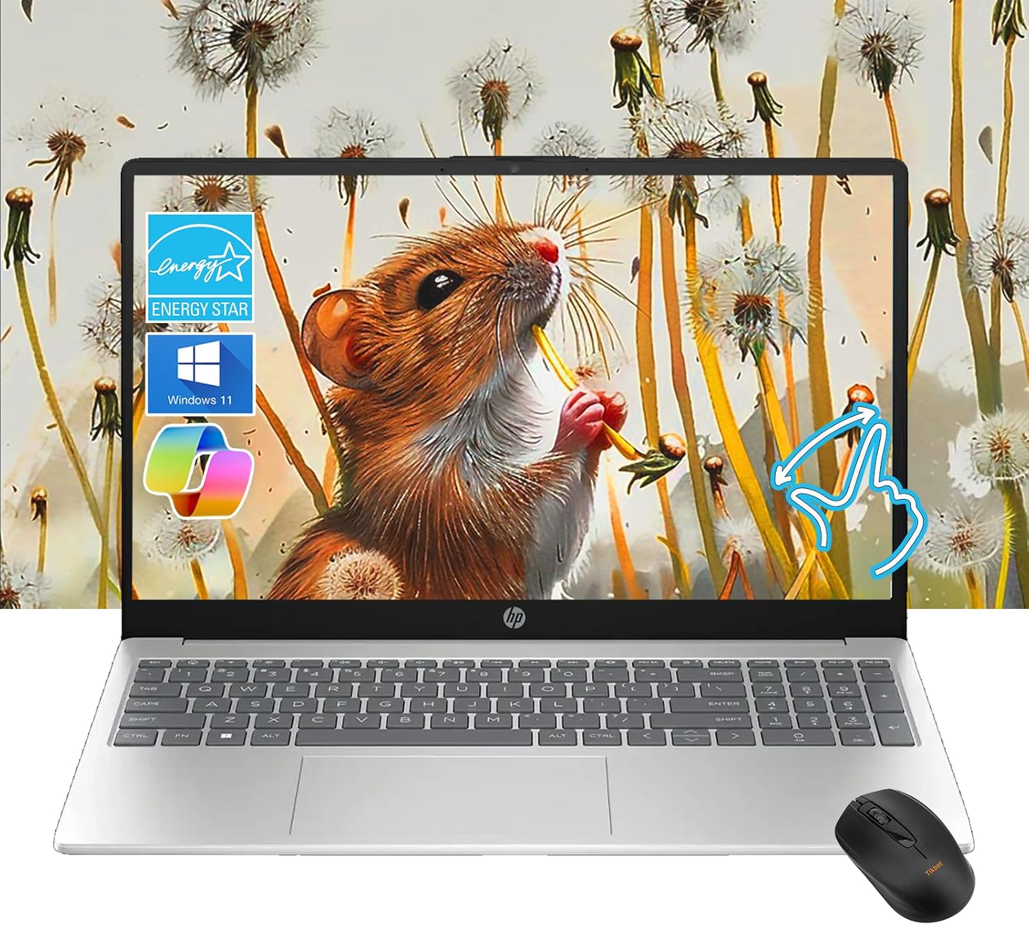 HP Pavilion 15.6' HD Touchscreen Laptop | 32GB RAM | 1TB SSD | 2025 Intel Core i3-1315U up to 4.5GHz | 8Hr Battery | Windows 11 | USB-C & HDMI | Sleek Silver | w/Mouse